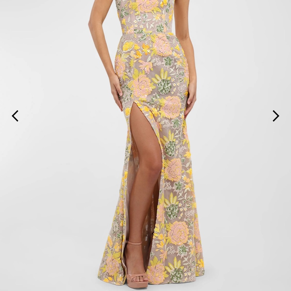 Helsi Lola Strapless Sequin Floral Trumpet Gown